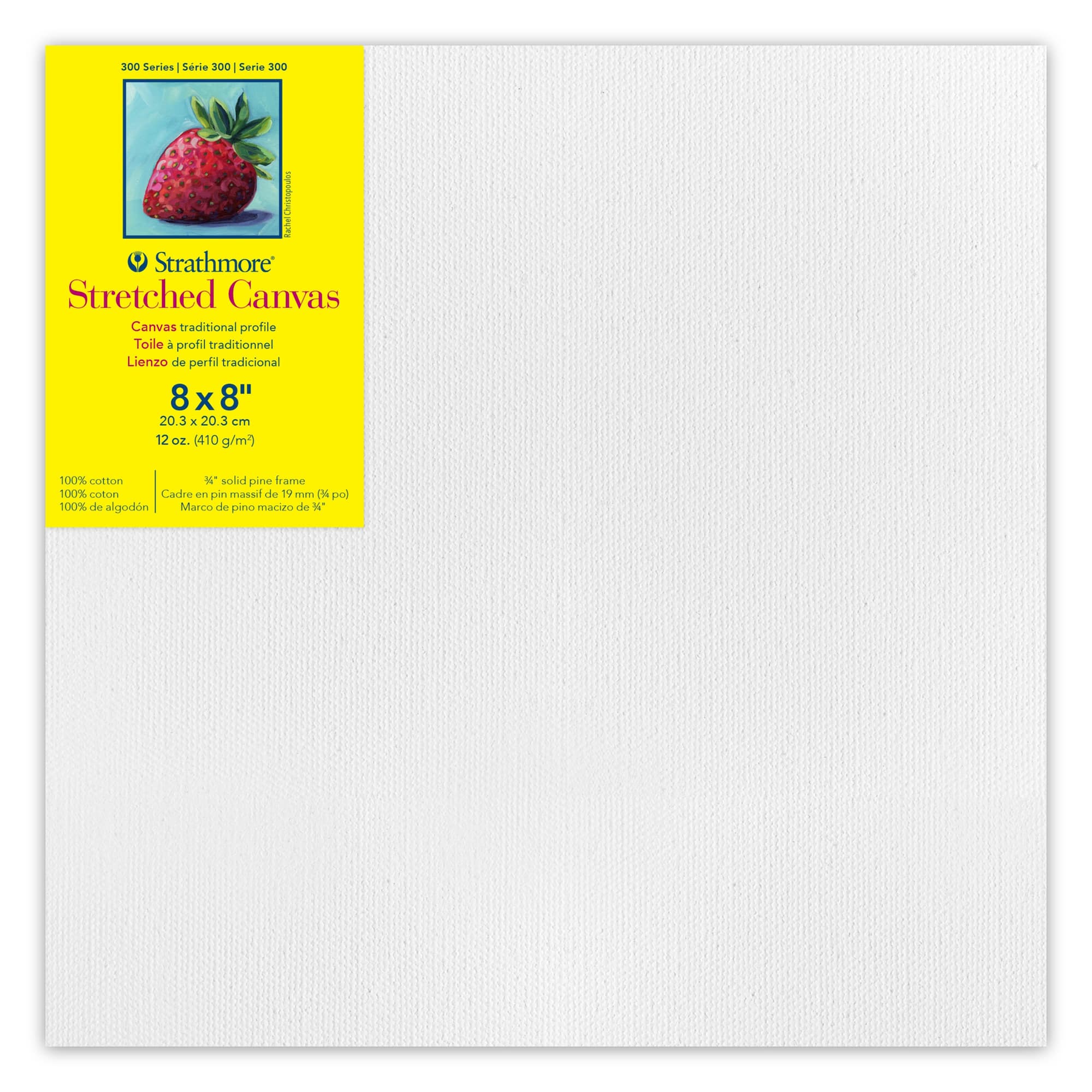 Strathmore 300 Series Traditional Stretched Canvas, 8" x 8"